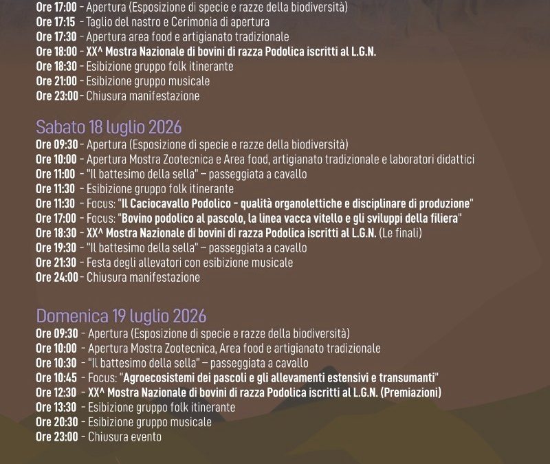 Al lago Sirino, a Nemoli, da domani al via “Vivi Lucania”, tre giorni dedicati all’eccellenza zootecnica lucana